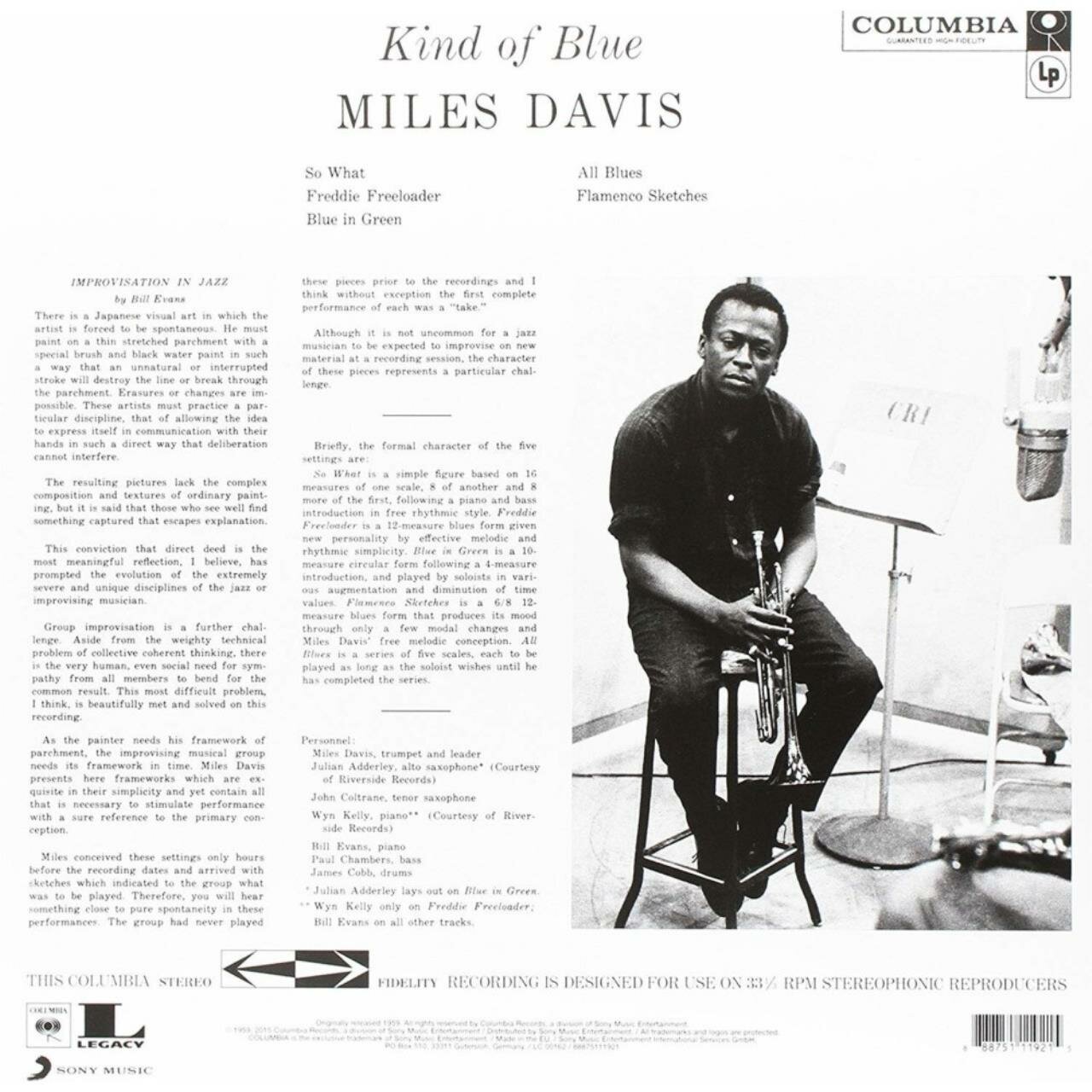 Miles Davis - Kind of Blue (Mono) Виниловая пластинка MUSIC ON VINYL - фото №4