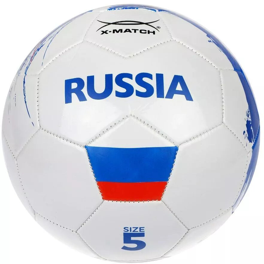 Мяч футбольный X-Match размер 5 покрышка 1 слой 1,6 мм PVC Россия 56451