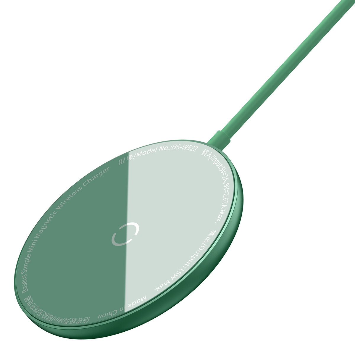 Беспроводное зарядное устройство Baseus Simple Mini Magnetic Wireless Charger Green WXJK-H06 - фото №18