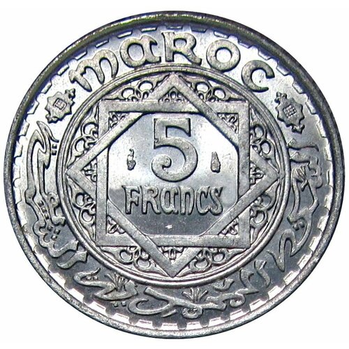 5 франков 1951 Марокко, UNC клуб нумизмат банкнота 20 франков марокко 1941 года
