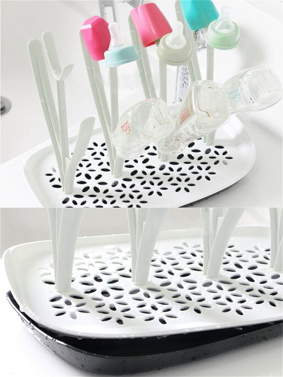 Сушилка для детских бутылочек с поддоном белая — фото 1