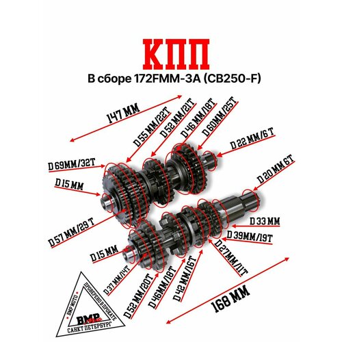 КПП в сборе 172FMM-3A (CB250-F)