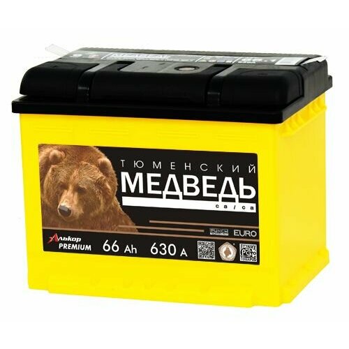 Аккумулятор Тюменский медведь 66Ач R EN630A 242x175x190 B13 7400₽