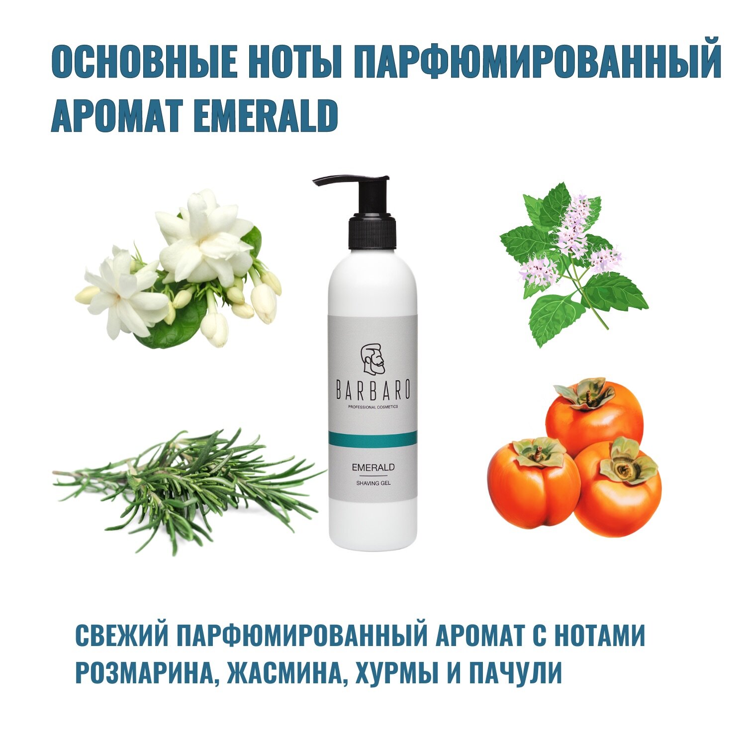 Гели Для Бритья Гель для бритья Barbaro "Emerald", для всех типов кожи, 200мл
