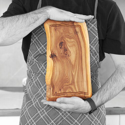 Доска разделочная ChoodWood 35x20 см цельный массив карагач, для стейка