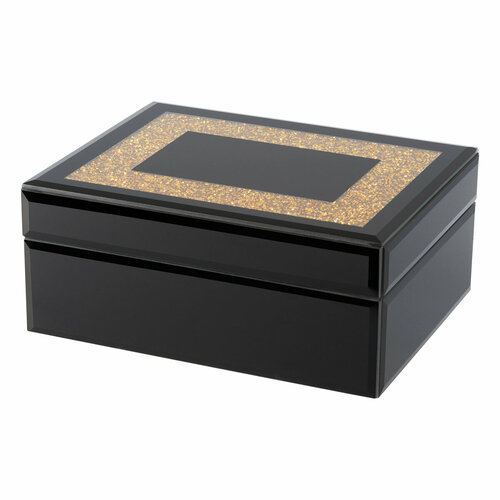 Шкатулка Gipfel Evora 42891 19 см черный МДФ стекло 3990₽