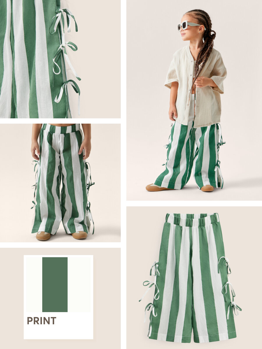 фото 88191, Детские брюки от Happy Baby, для мальчиков и довочек, завязки по бокам, белая с цветами, размер 128-134