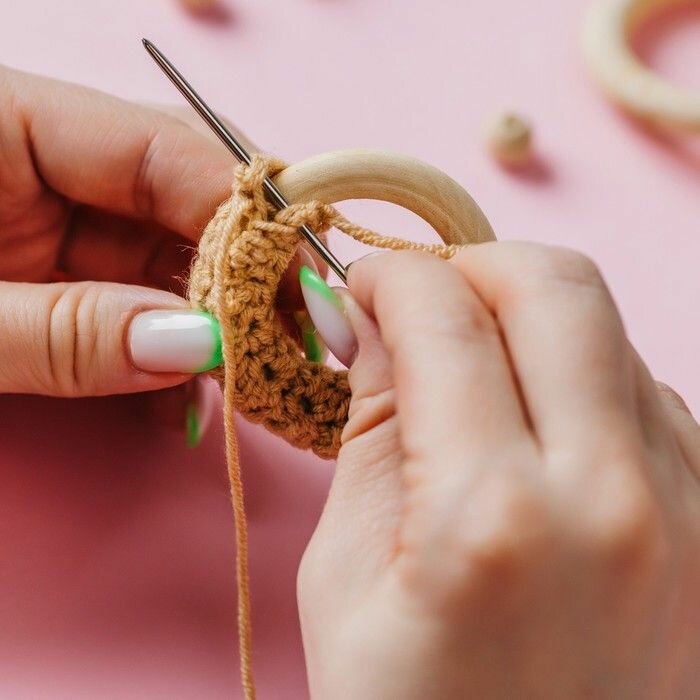 Кольца деревянные, d 2,6 / 4 см, 4 штуки для макраме и другого рукоделия — фото 1