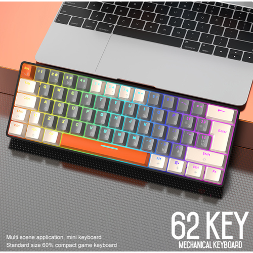 Игровая механическая клавиатура Wolf T60 с RGB-подсветкой проводная для компьютера, ноутбука