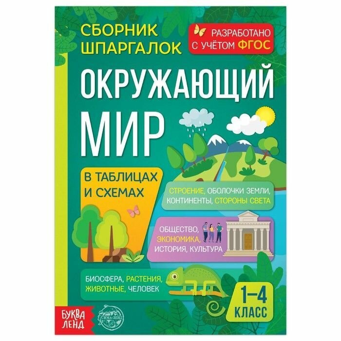 Сборник шпаргалок для 1-4 классов Окружающий мир, 60 стр.