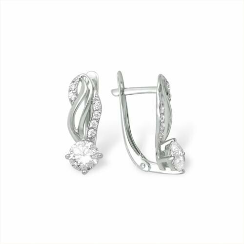 Серьги MINERAL NATION, серебро, 925 проба, фианит, серебряный