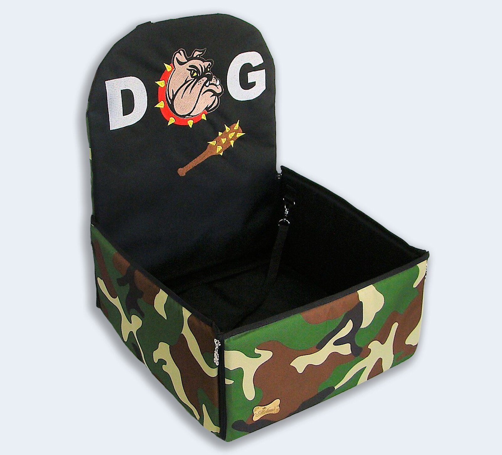 Автогамак для животных Melenni Стандарт Злой бульдог 4 зеленый камуфляж/черный