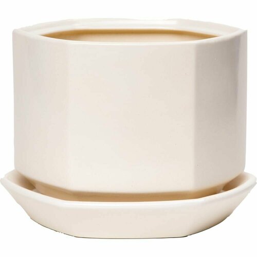 Горшок для цветов Котовская керамика Меркурий №3 белый мрамор, 1 л 10001158