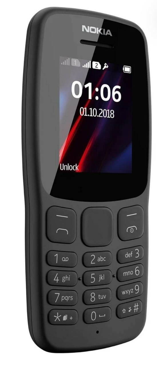 Смартфон Nokia 106 (2018) Global для РФ, 2 SIM, черный