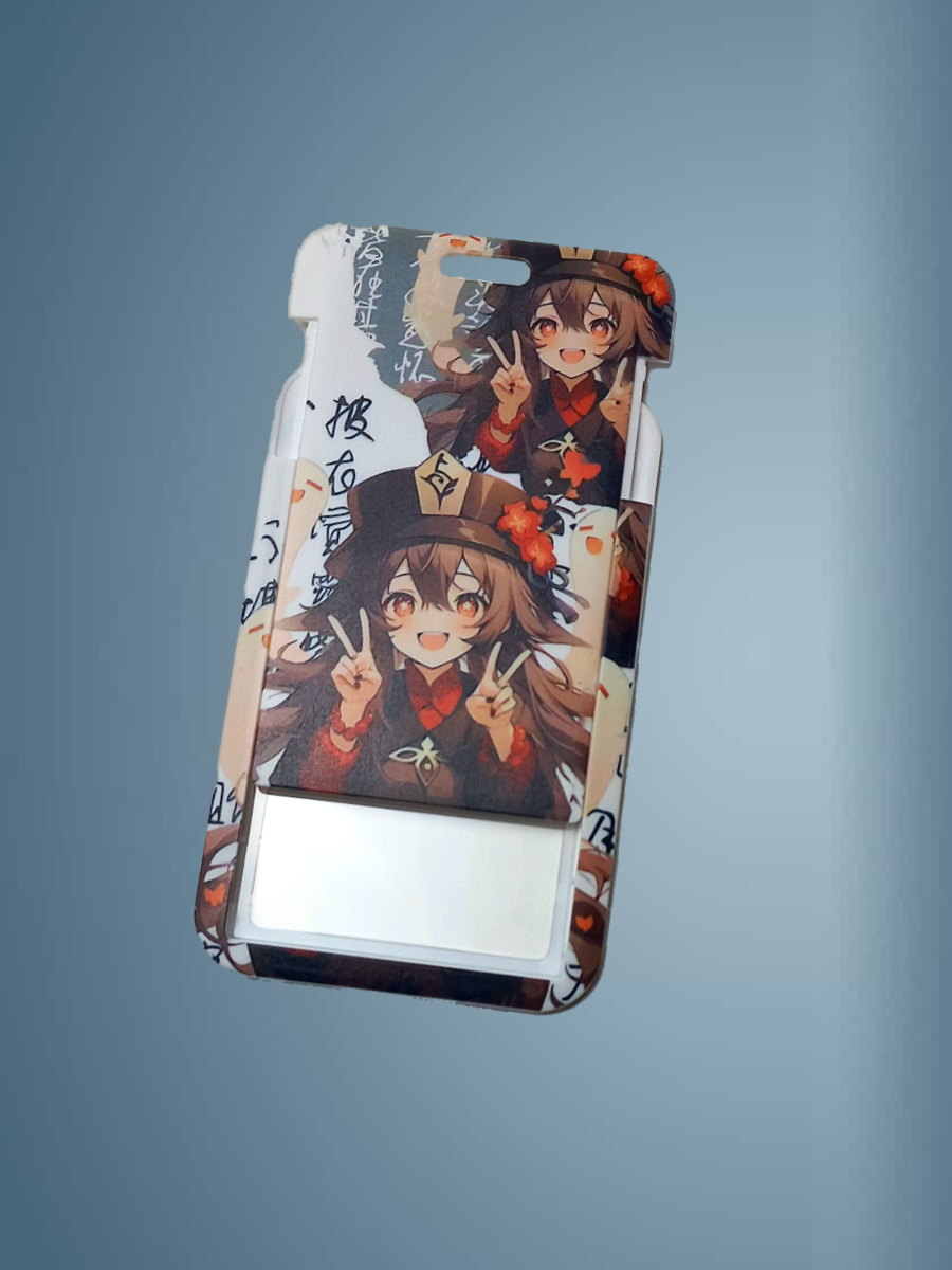 Чехол для бейджа Melody, на ленте, пластик, вертикальное крепление, коричневый — фото 1