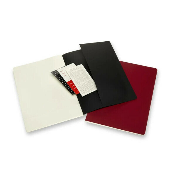 Блокнот Moleskine CAHIER SUBJECT A4 обложка картон 192стр. линейка мягкая обложка черный/красный - фото №7