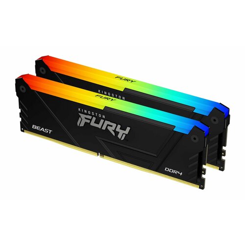 Память DDR4 2x16GB 3200MHz Kingston KF432C16BB2AK232 Fury Beast RGB RTL Gaming PC4-25600 CL16 DIMM 288-pin 135В kit single rank с радиатором Ret 10500₽