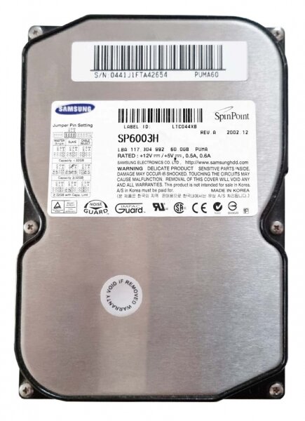 Жесткий диск Samsung SP60A3H 60GB 7200 IDE 3,5" HDD