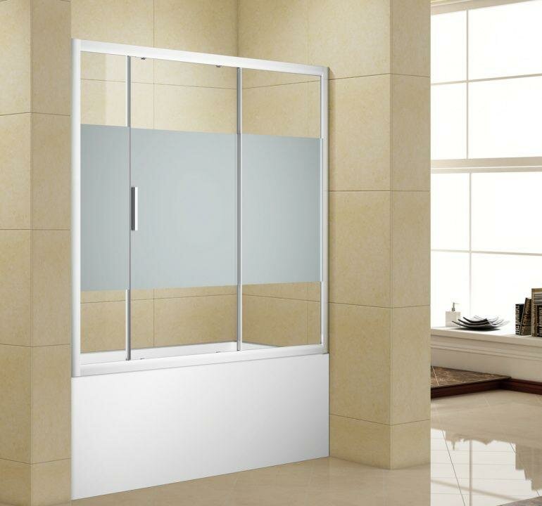 Шторка на ванну Aquanet Practic AE10-B-150H150U-CP, прозрачное стекло