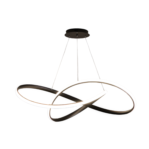 Люстра подвесная светодиодная Kasanye Spiral Geo, черная, с пультом ДУ