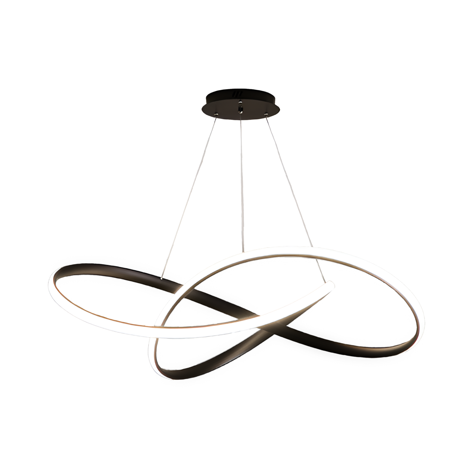 фото Люстра подвесная светодиодная Kasanye Spiral Geo, черная, с пультом ДУ