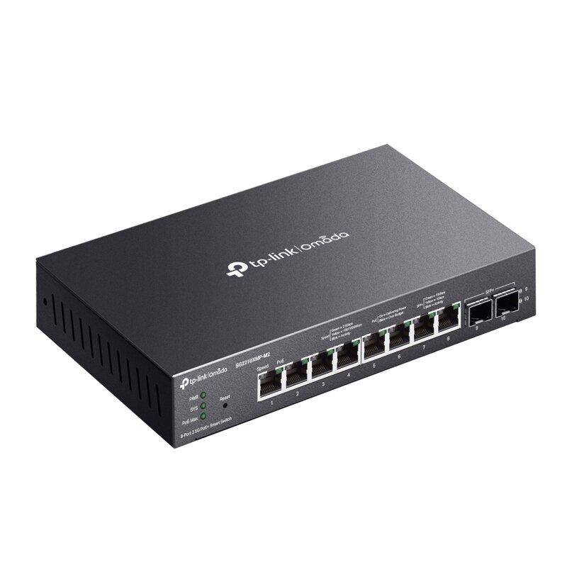 TP-Link SG2210XMP-M2, Коммутатор Smart линейки Omada с 8 портами PoE+ 2,5 Гбит/с и 2 портами SFP+