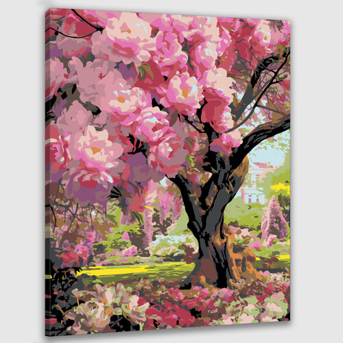 Картина по номерам 50х40 Фантастическое пионовое дерево картина по номерам пионовое настроение 40x50 см