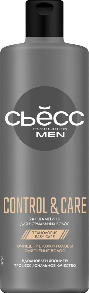 Шампунь для нормальных волос мужской СЬĔСС Men Control&Care 2в1, 450мл, Россия, 450 мл