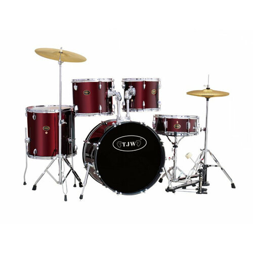 JW225-E6-MRD Барабанная установка, красная, TJW барабанная установка для детей красная