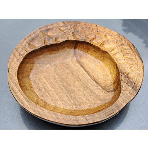 Деревянное декоративное блюдо Люкхоуп Грецкий Орех, 22x22см, высота 4,5см