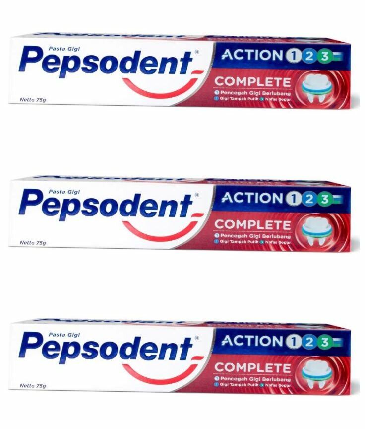 Pepsodent Зубная паста Action 123 Тройное действие, 75 г, 3 шт
