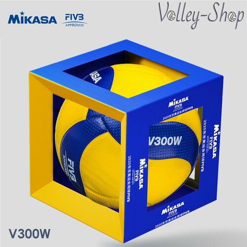 Мяч волейбольный Mikasa V300W, Микаса волейбольный мяч в фирменной упаковке, подарок., размер 5