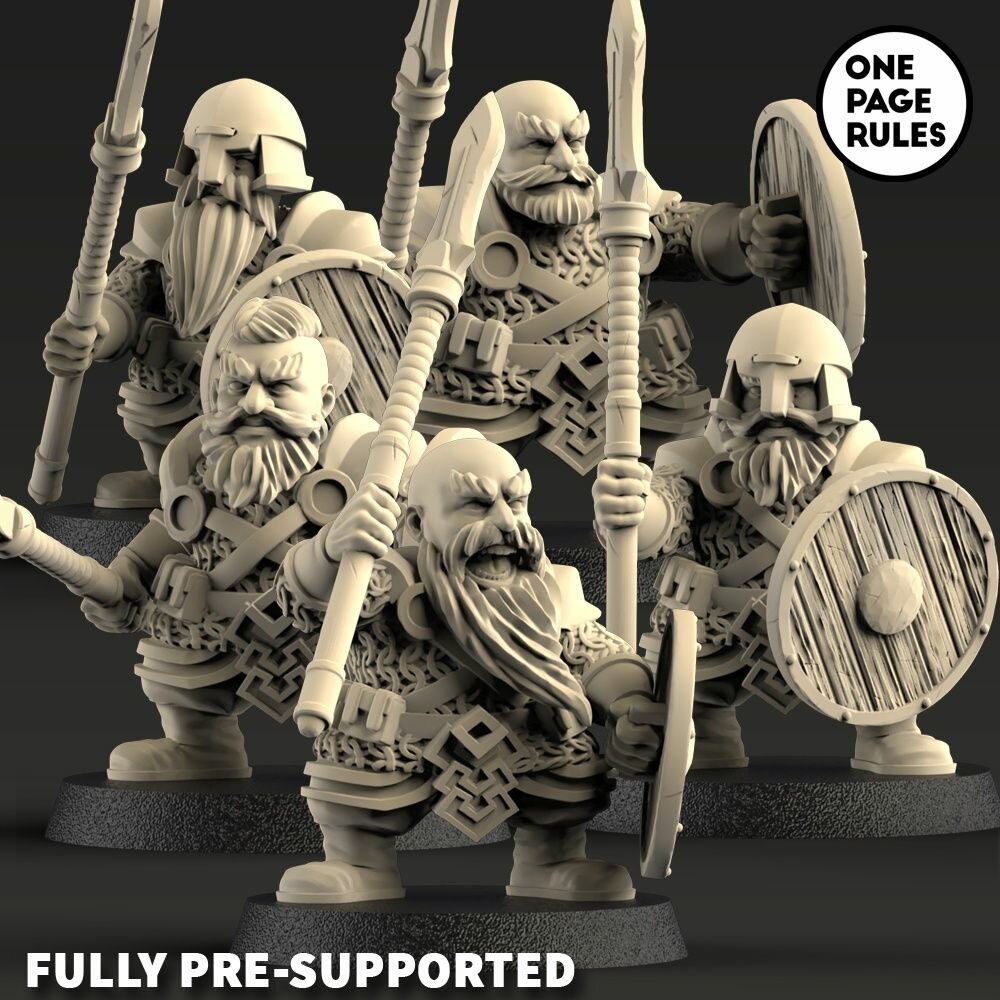 Миниатюра Warhammer Гномы Dwarfs Warriors Spears