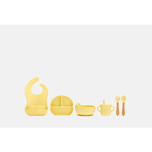Набор посуды для кормления Play Kid, 7 предметов 1шт набор детской посуды для кормления малыша тарелка секционная ложка и вилка