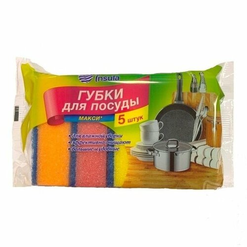 Губки для посуды МегаМакси 5 шт Оптимум INSULA 399₽