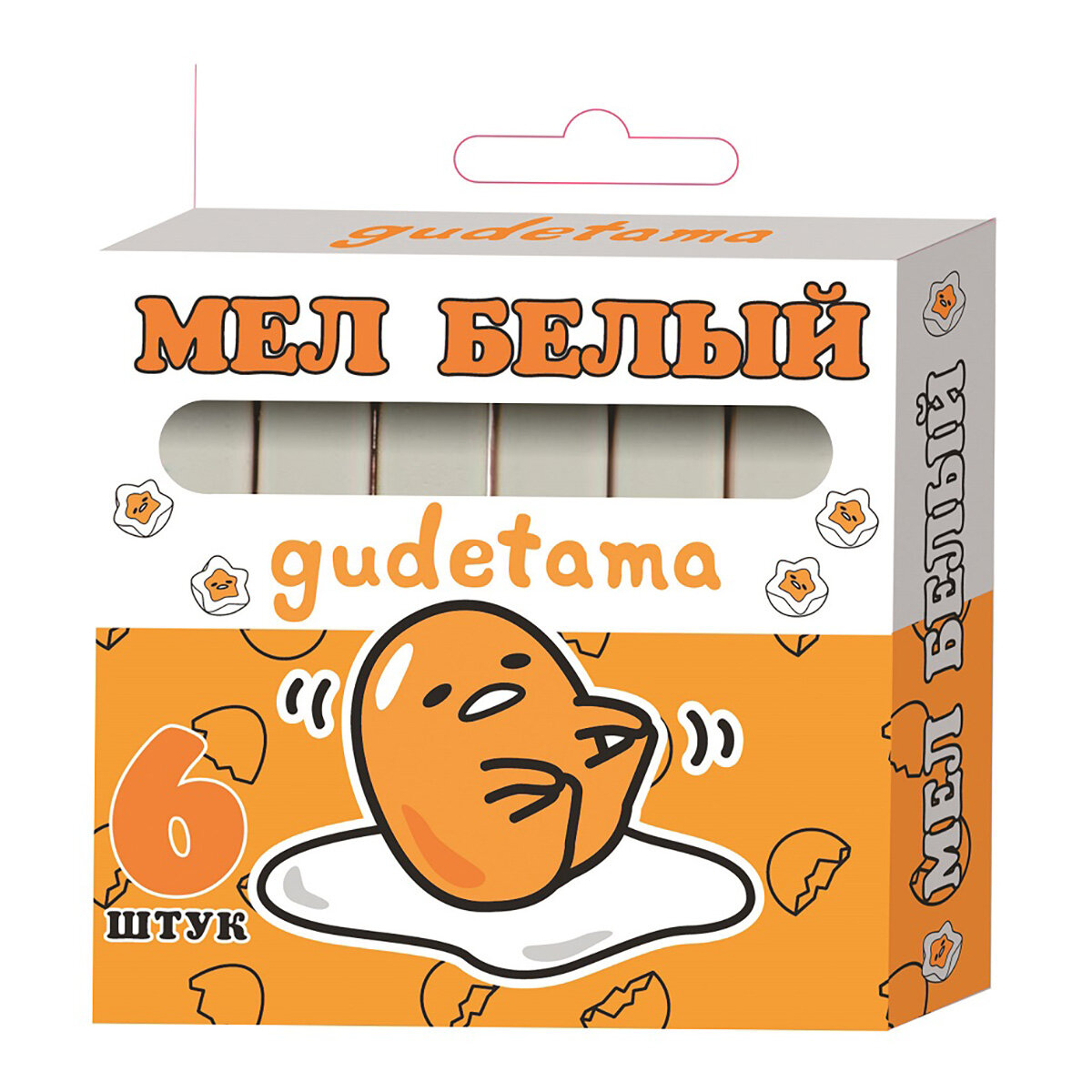 "Centrum" Мелки белые 6 цв. , 6 шт Gudetama 72007