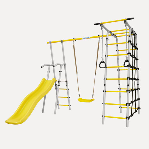 Изображение товара Спортивно-игровой комплекс Romana "Богатырь", качели пластиковые 103.07.06, серый/жёлтый