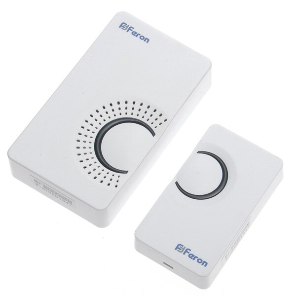 Радиозвонок Е-373 дальность 80м 36 мелодий со световой индикацией с кнопкой белый Feron