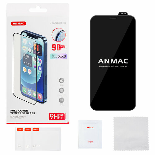 Защитное стекло iPhone X/XS 9D ANMAC защитное стекло iphone 7 8 9d пленка назад anmac арт 1137331 черное