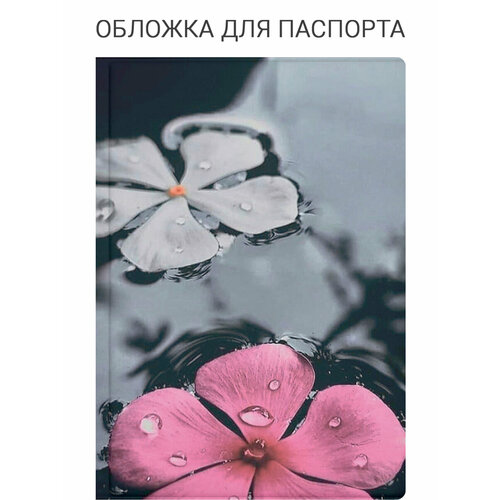 Обложка для паспорта SLVGO, серый, розовый, черный, белый