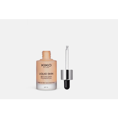 Тональная основа SPF 15 KIKO MILANO, LIQUID SKIN SECOND SKIN FOUNDATION 30мл kiko milano тональная основа с эффектом второй кожи spf 15 liquid skin second skin foundation 30 warm beige