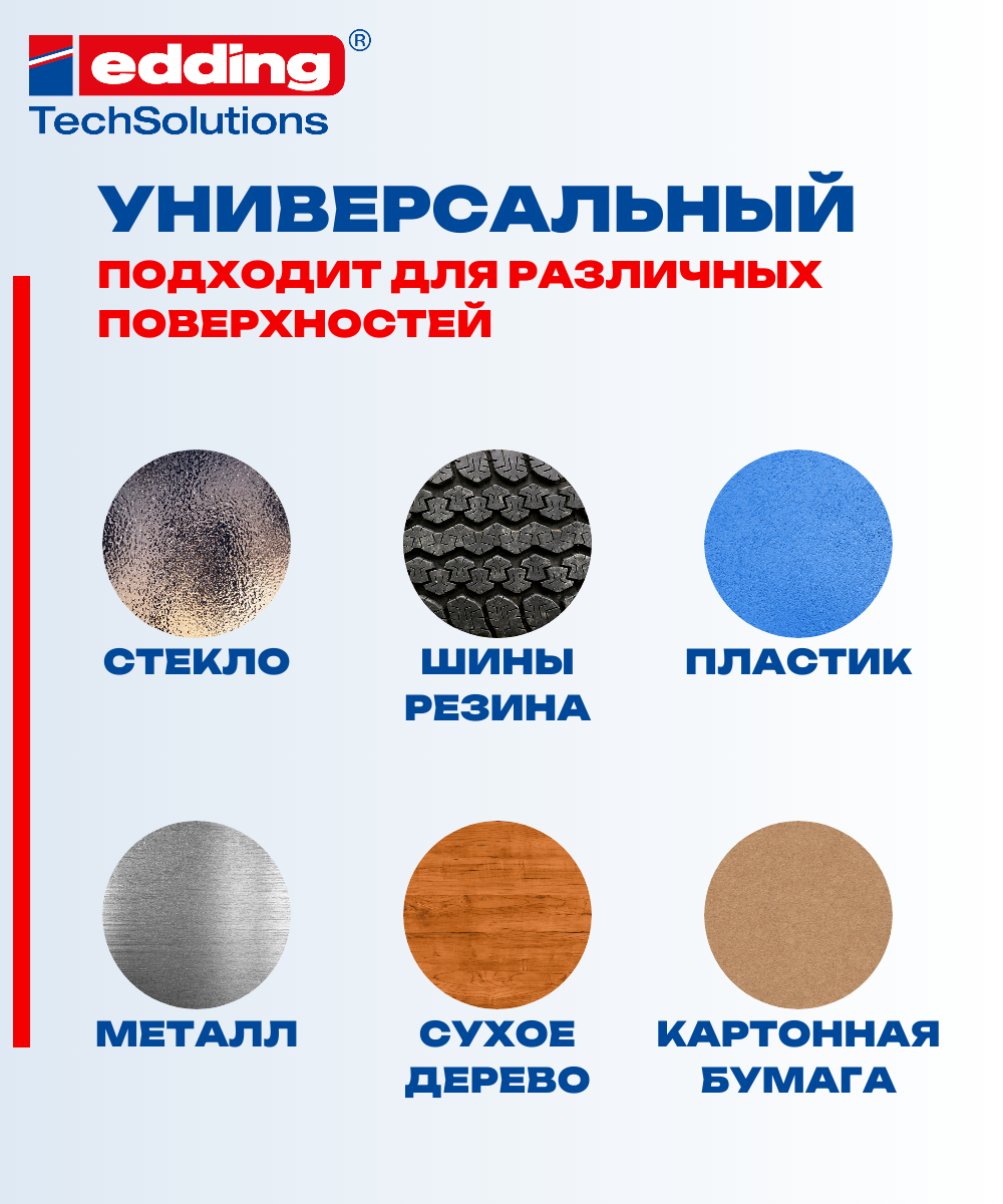 Маркер Edding E-8750 лаковый промышленный, круглый наконечник 2-4 мм, белый {E-8750#49} 1 шт — фото 1
