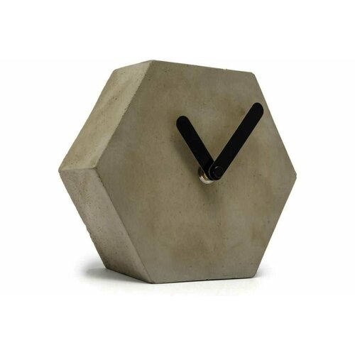 Настольные часы Vilart шестигранные, размер 15x13x5 см, бетон 18-305