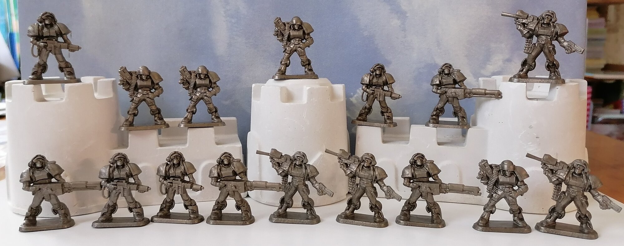 Солдатики ополченцы планеты велиан. № 4 (16 фигурок (бронза)) Бронепехота Техноло