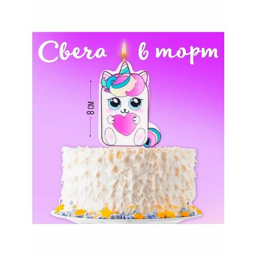 Свеча в торт С Днём Рождения котик 490₽