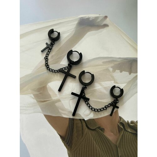 Комплект серег , черный