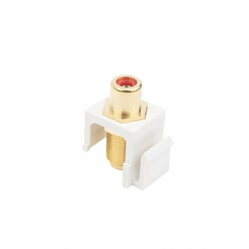 Hyperline KJ1-RCARD-FHG-WH Вставка формата Keystone Jack F-type RCA красный INOUT gold plated ROHS белая 122₽