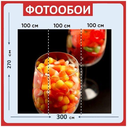 Фотообои Конфеты стекло перекус 300x270 см флизелиновыена стену 3980₽