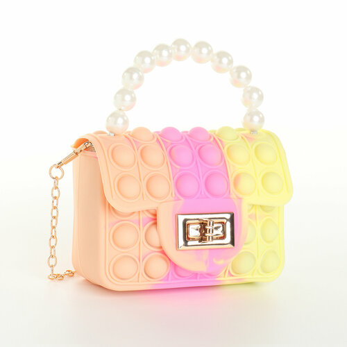 Сумка детская на замке цвет бежевыйрозовыйжёлтый 782₽