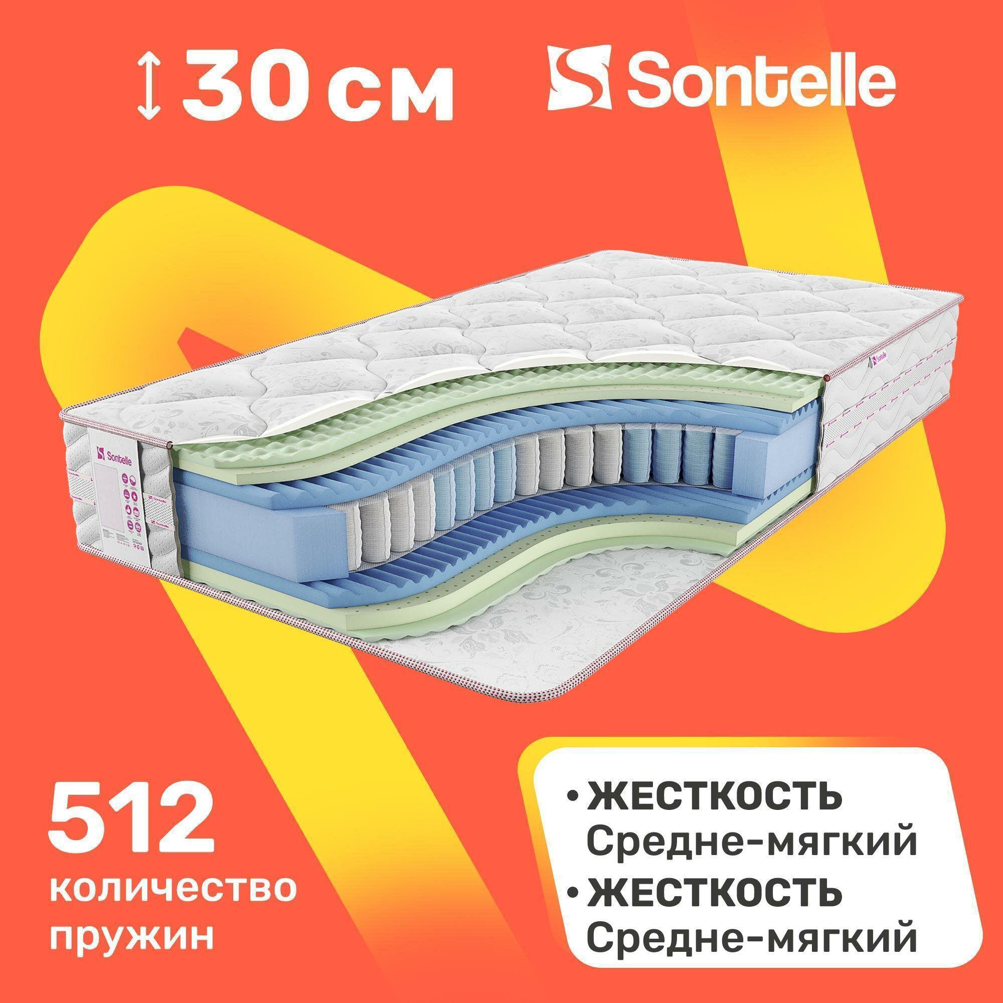 Матрас с независимыми пружинами Sontelle Vivre Castom trip 90x200